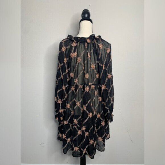 NWT Johnny Was Jackie Mini Long Sleeve Sheer Dress - Picture 10 of 16